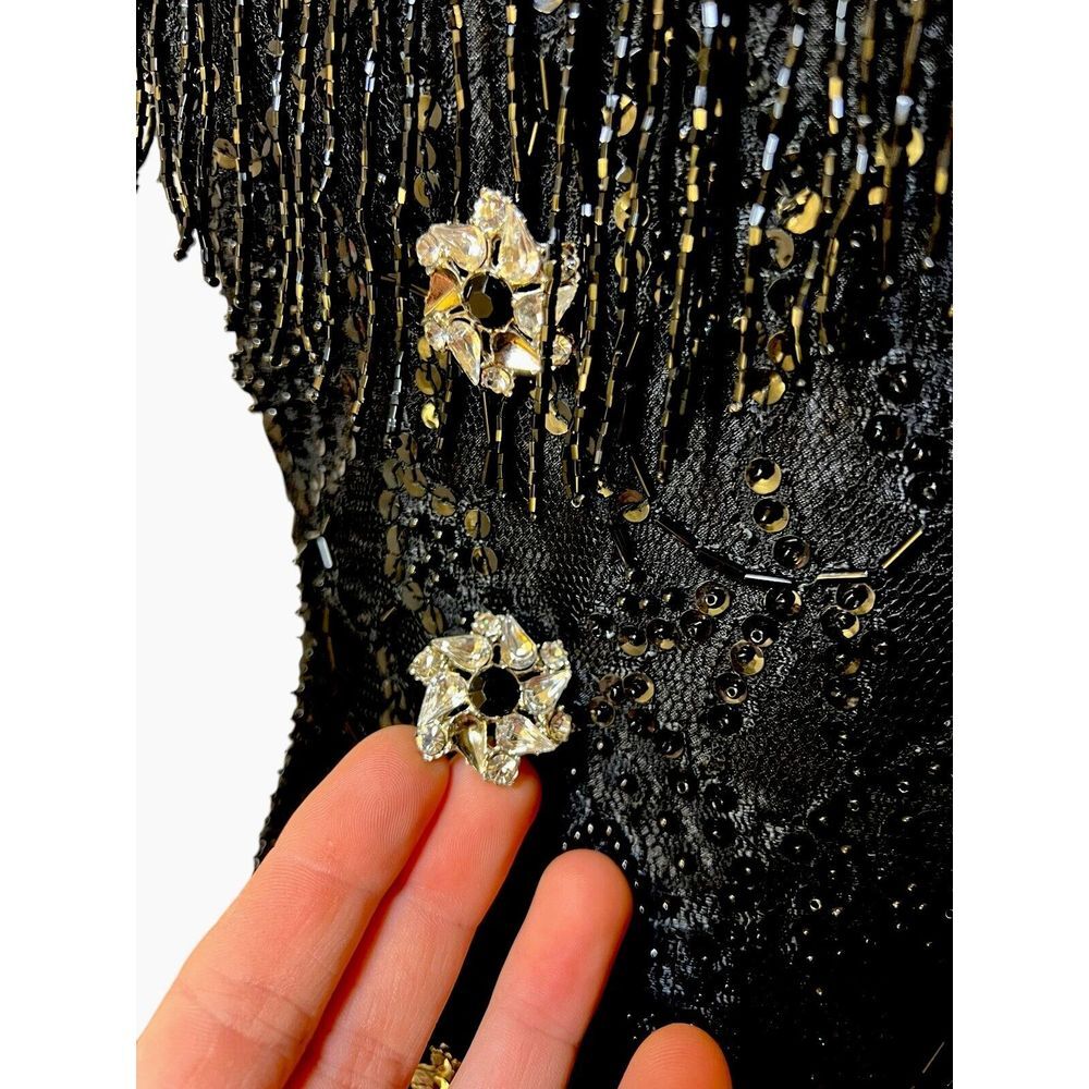 Vintage- LILLIE RUBIN After Five Size 10 Beaded Black Evening Party Dance Dress‎ - Picture 7 of 16